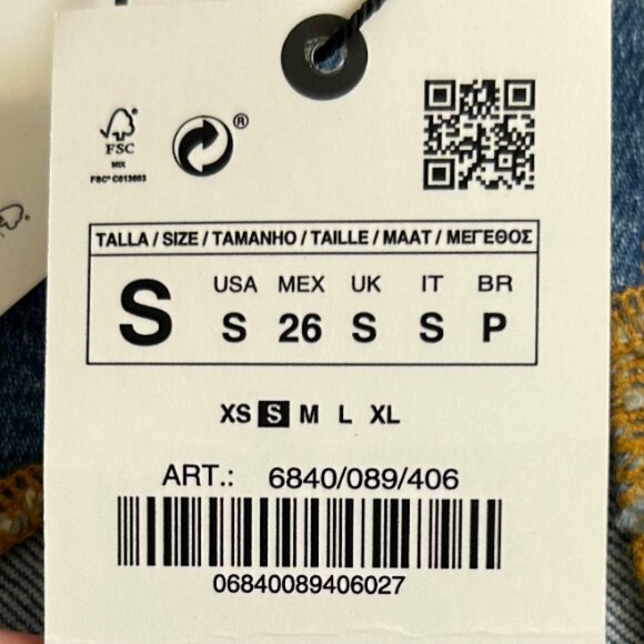 ZARA The Sculpted Denim Bodice Bustier Corset Blue Wash Strapless Crop Top S - Picture 5 of 10